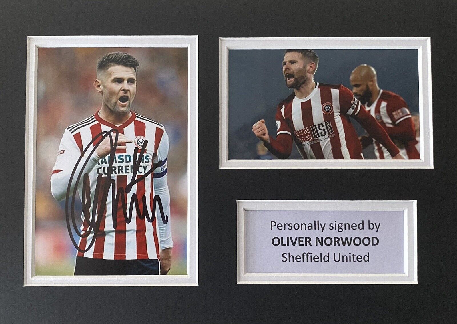 Oliver Norwood Hand Signed Sheffield United Photo Poster painting In A4 Mount Display