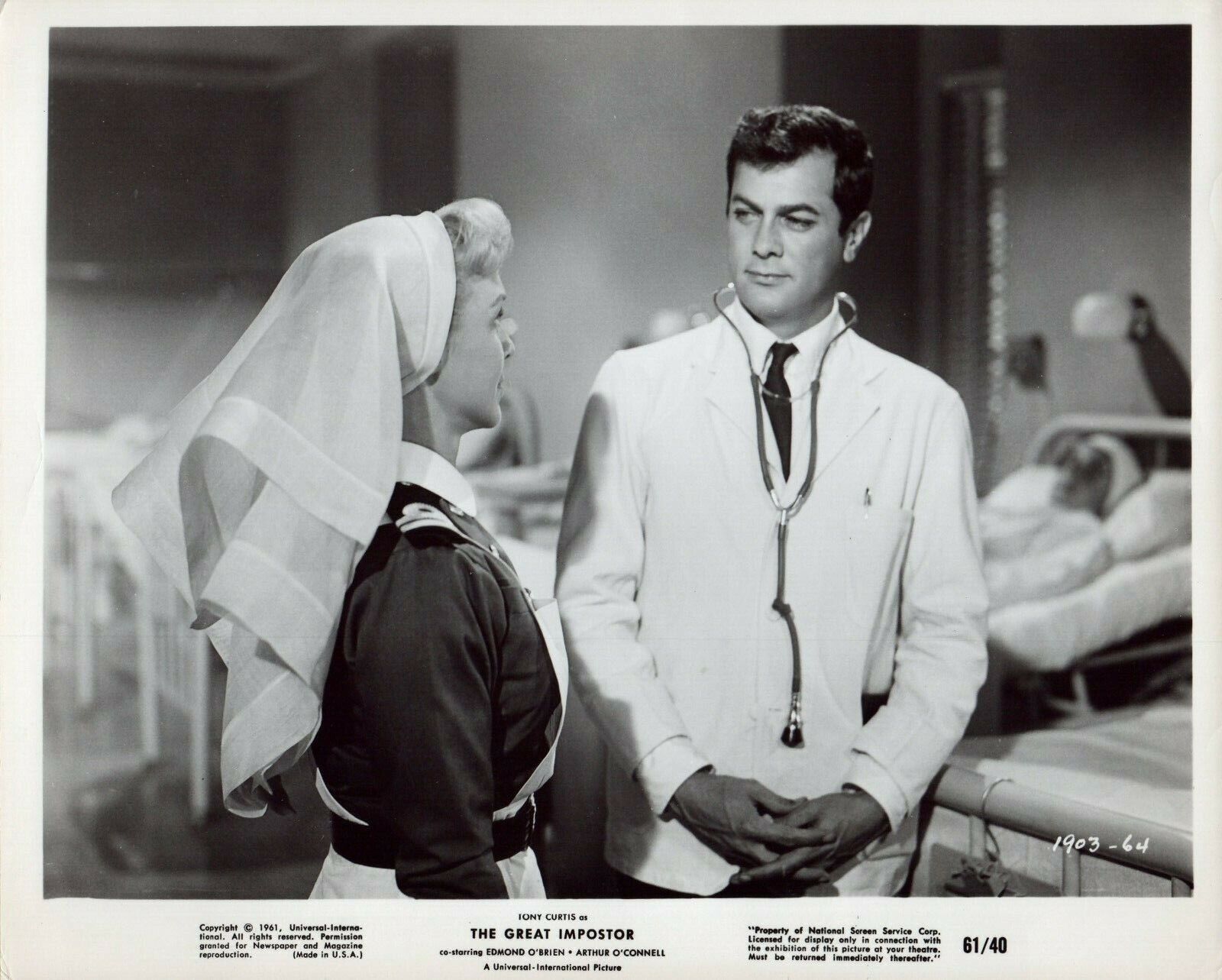 TONY CURTIS MAGGIE BROOKS 1960 Vintage Movie 8x10 Promo Photo Poster painting THE GREAT IMPOSTOR