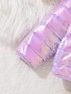 Kid Girl Vibrant Snow Shiny Hooded Padded Lightweight Coat