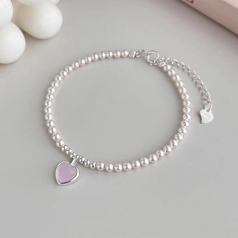 Korean-style Niche Heavy Industry Pearl Silver Beaded Bracelet Women’s Light Luxury Niche Exquisite Bracelet Trendy Bracelet For Girlfriends