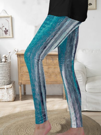 Ombre Printed Basics Elastic waist Skinny Leggings B125- Fabulory