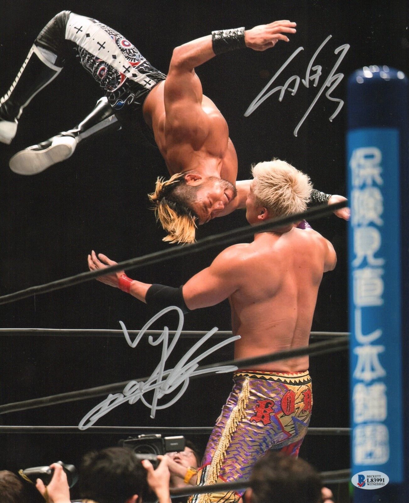 Kazuchika Okada & Sanada Signed 11x14 Photo Poster painting BAS COA New Japan Pro Wrestling LIJ