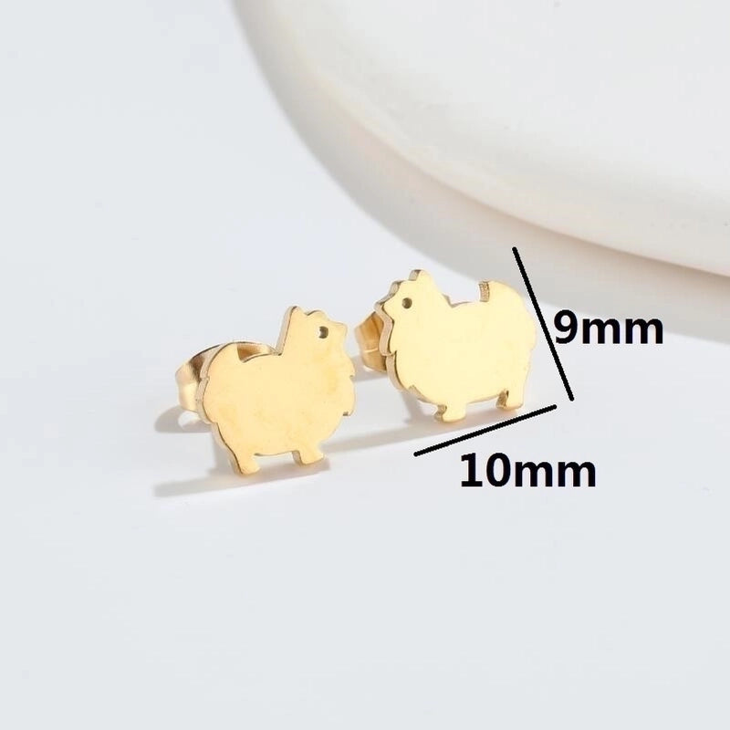 1 Pair Fashion Animal 304 Stainless Steel 18K Gold Plated Ear Studs