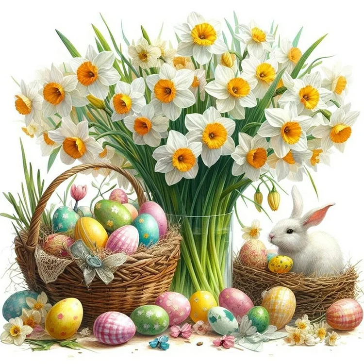 Easter Egg Bouquet 30*30CM (Canvas) Full Round Drill Diamond Painting gbfke