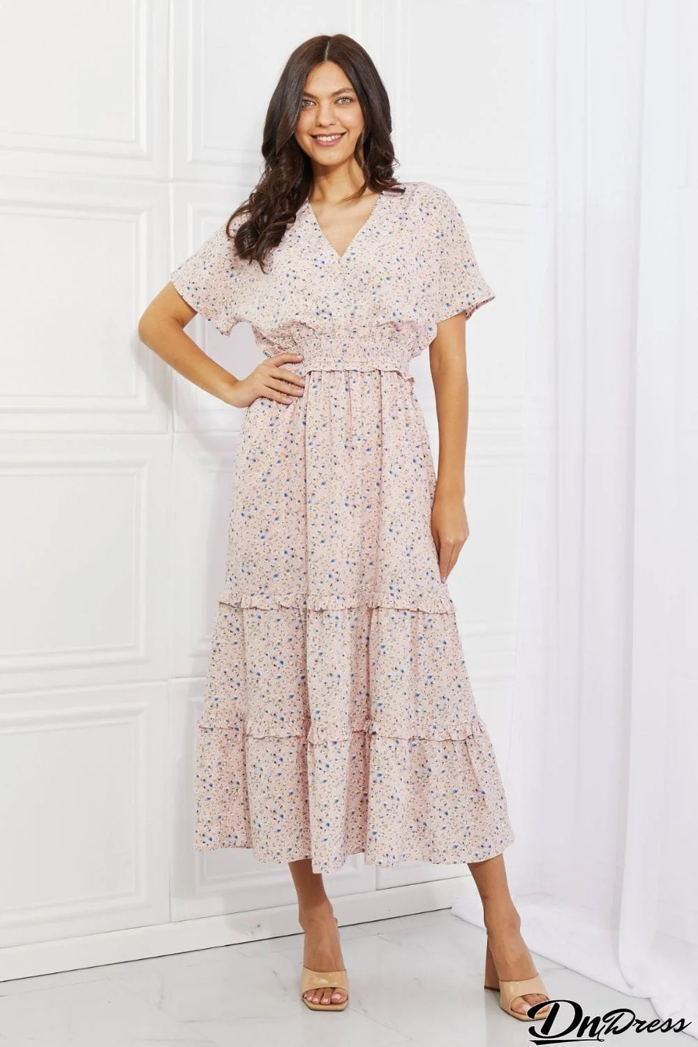 HEYSON Sweet Talk Kimono Sleeve Maxi Dress in Blush Pink