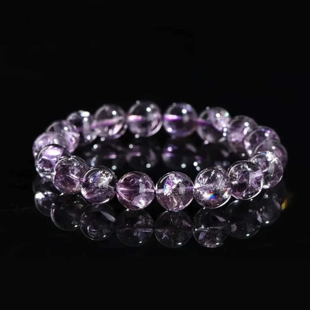 JiStones Celestial Purple Asai Quartz Bracelet | Natural Rainbow Crystal Series