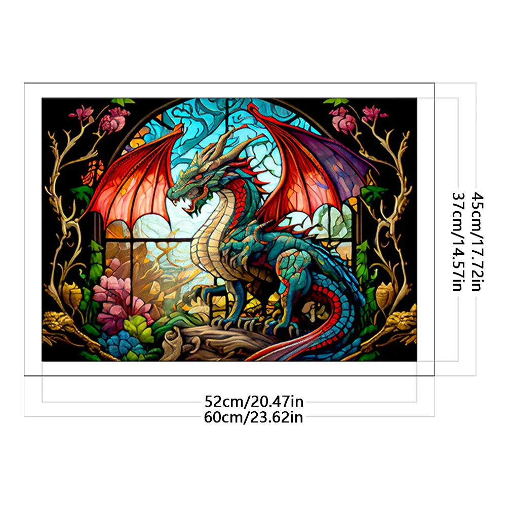 11CT Full Counted Cross Stitch - Stained Glass Pterodactyl(Canvas|65*45cm)