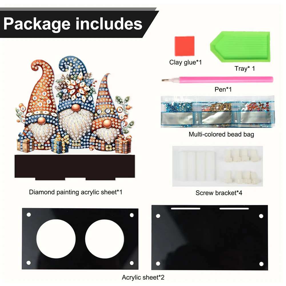 DIY Gnome Diamond Painting Candle Holder Ornaments Aromatherapy Candle Holder