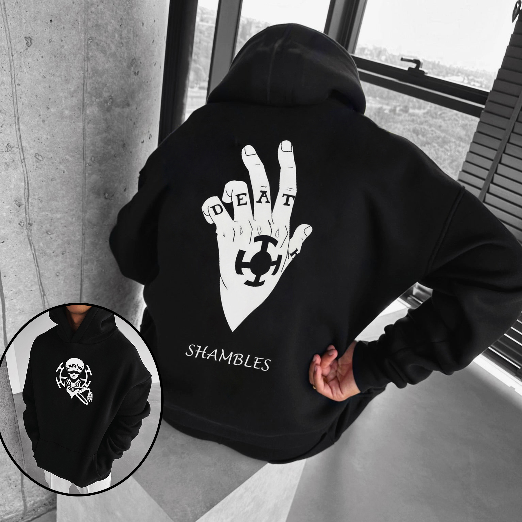 Oversize "One Piece" Print Hoodie