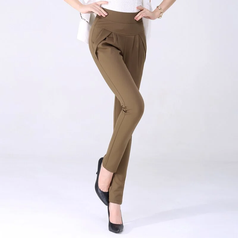 New Autumn Women Casual Loose High Waist Harem Pants Ladies Office Pants Plus Size Trousers S~4XL 5XL 6XL Blue Red Khaki Brown