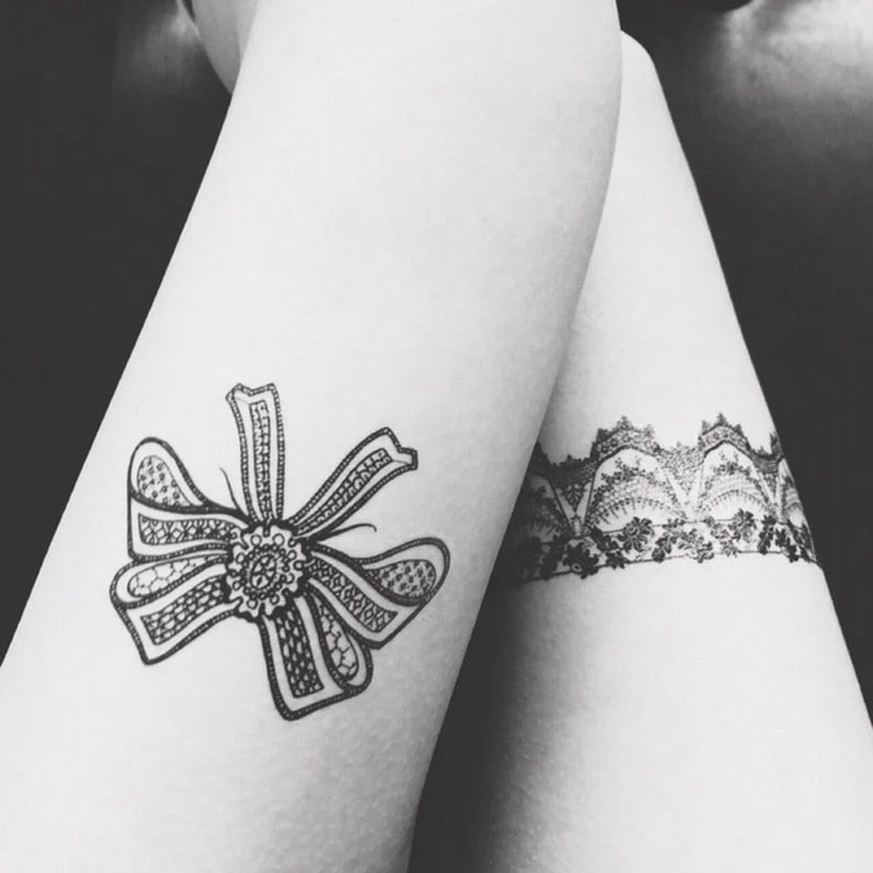 1piece white black henna tattoo Sexy Lace Stocking Arabic Indian rose butterfly Bow flash wedding art paint on hand arm leg