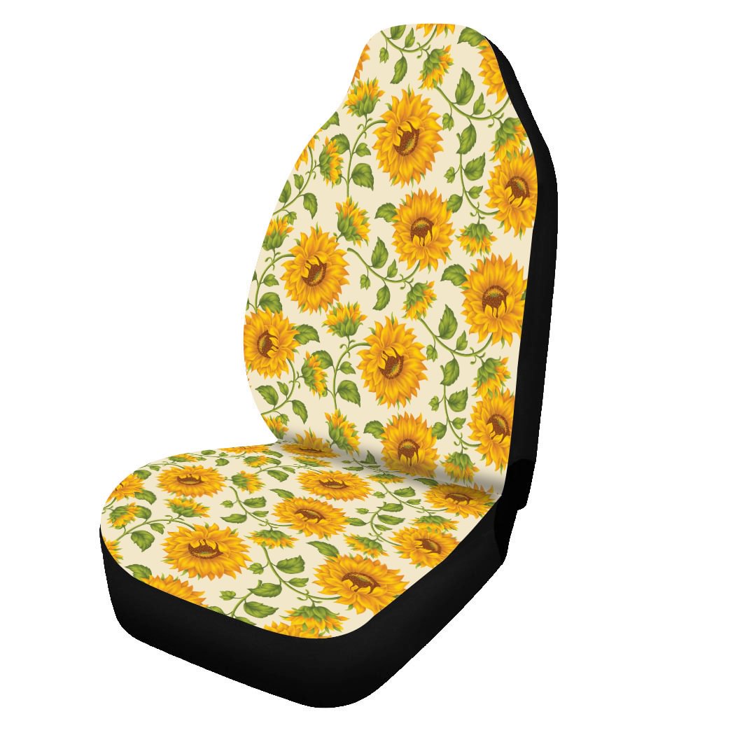 Sun Flower Front Car Seat Covers. Protector Car Mat Covers, Fit Most Vehicle, Cars, Sedan, Truck, SUV, Van