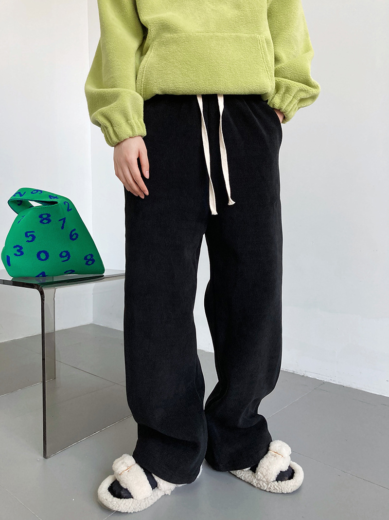 Loose Solid Color Thickened Corduroy Pants