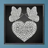 Kits de peinture en perles en forme de c&oelig;ur papillon DIY pour adultes d&eacute;butants d&eacute;coration murale &agrave; la maison peintures de perles en pierres pr&eacute;cieuses, arts plastiques 25x25cm sans cadre