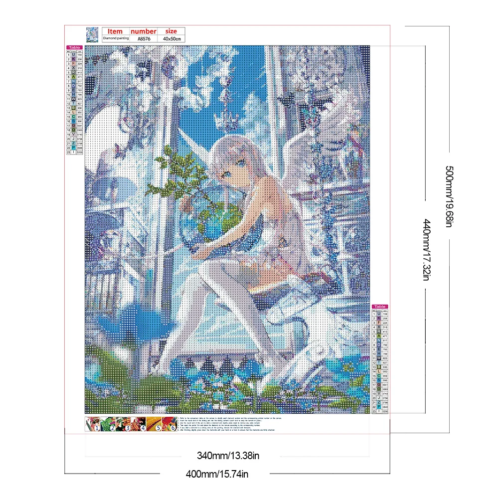 Full Round Diamond Painting 40*50cm - Girl Angel