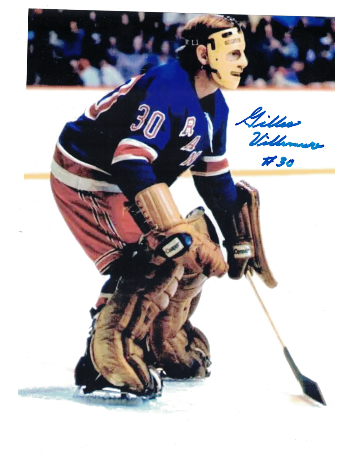 Gilles Villemure New York Rangers Signed 8 x 10