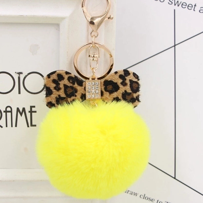 1 Piece Fashion Bow Knot Leopard Pu Leather Women’s Bag Pendant Keychain
