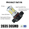 KISLED Super Bright 3000lm 2504,PSX24W,12276 LED Fog Lights Bulbs DRL High Power 2835 Chips with Projector Lens Replacement for Cars Trucks,Gold Yellow
