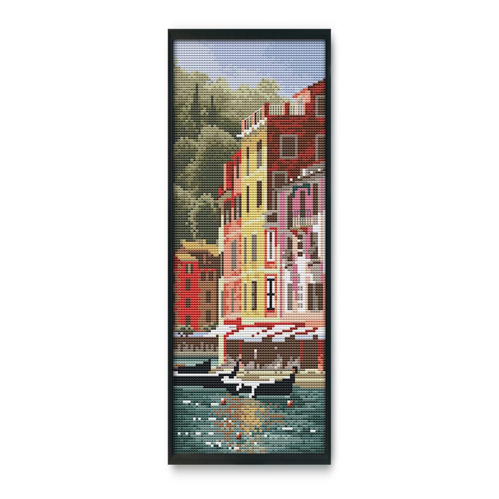 

Portofino, Italy - 14CT Stamped Cross Stitch - 16*38cm, 501 Original