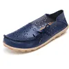 Women's Wide Width Leather Loafers Flat Shoes