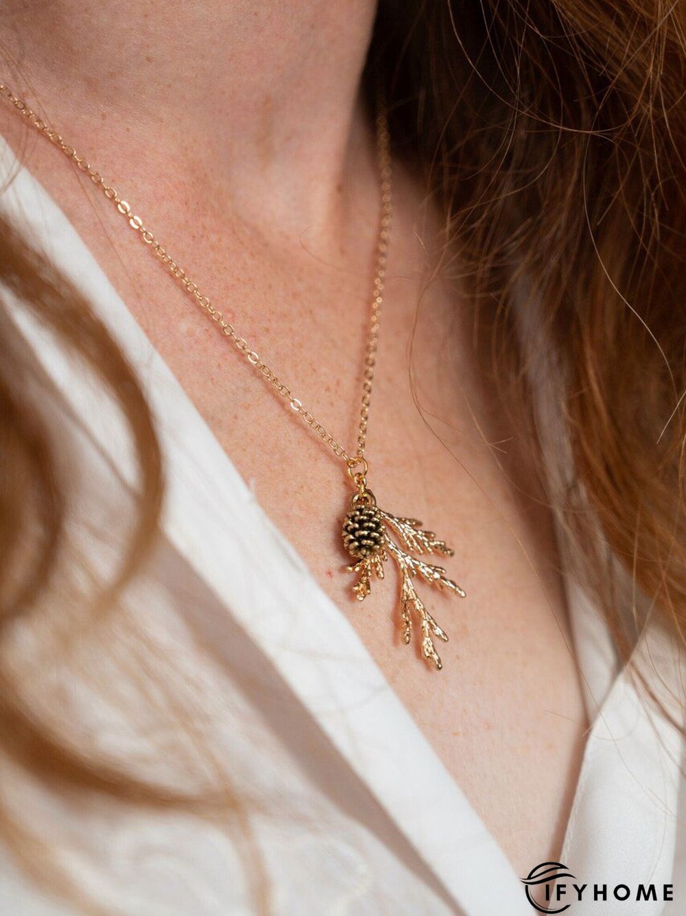 Ethnic Vintage Leaf Hazelnut Pattern Necklace Sweater Chain Boho Jewelry | IFYHOME