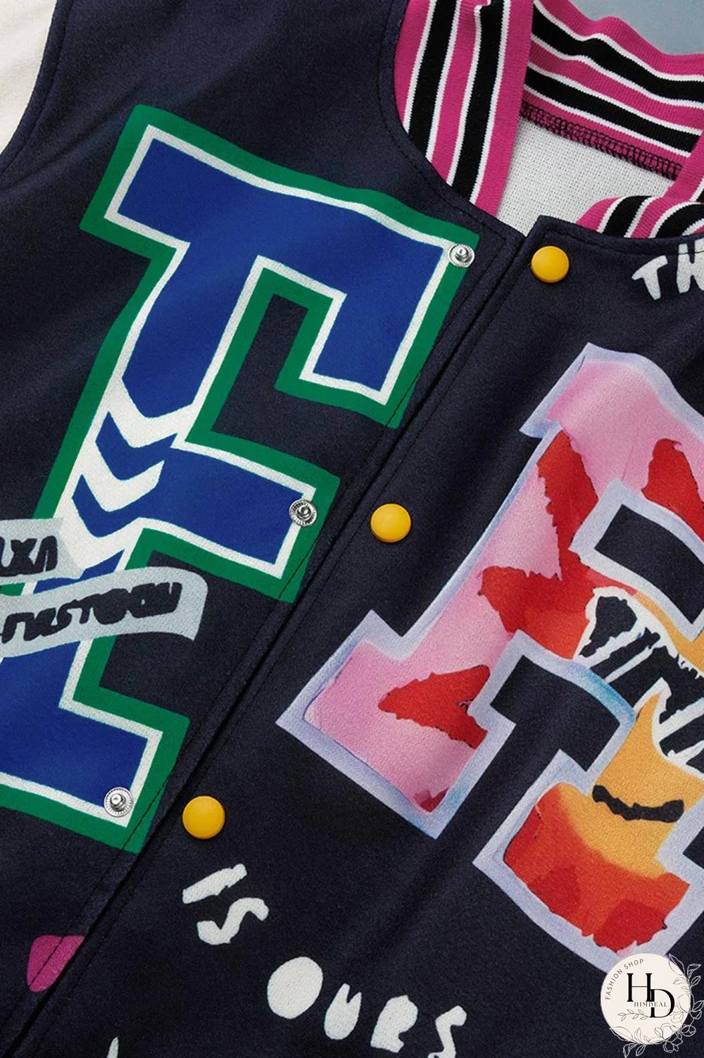 Blue Casual Print Patchwork O Neck Outerwear