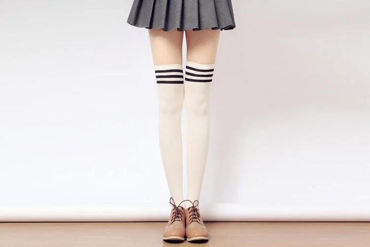 Tall Girls! 8 Colors Stripes Thigh High Long Socks SP153727