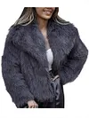 Women's Winter Elegant Fluffy Fur Warm Soft Down Coat Jacket