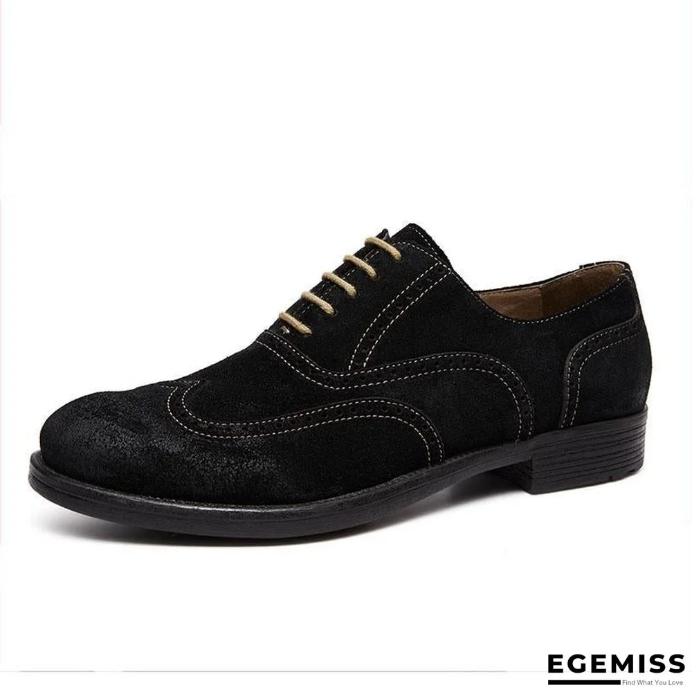 Men's Business Suede Brogue Leather Shoes | EGEMISS