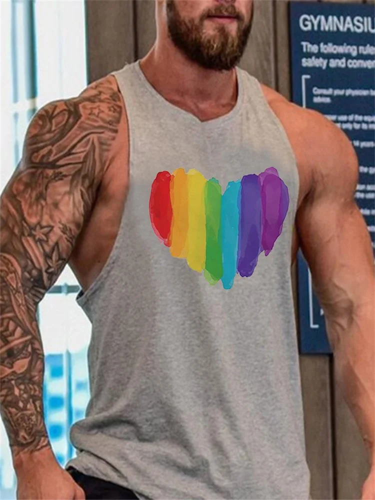 BrosWear LGBT Pride Rainbow Love Printed Tank Top