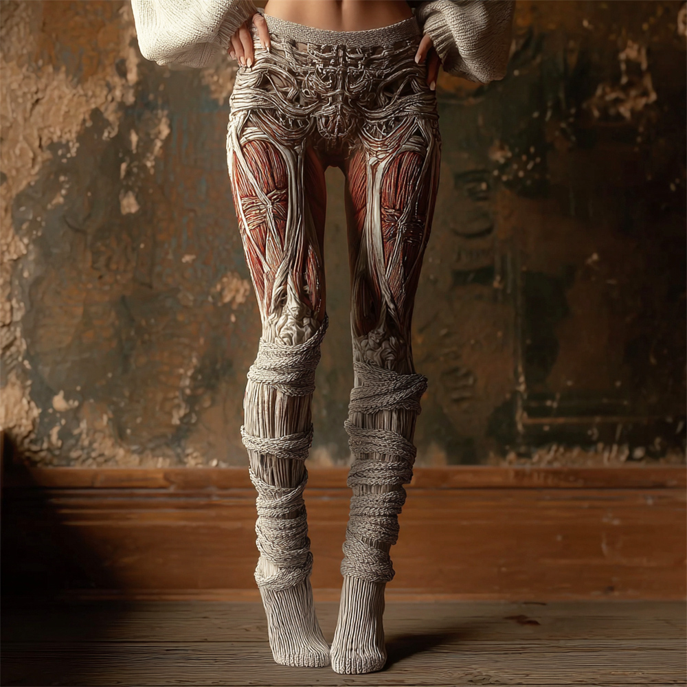 Halloween Muscle Anatomy Art Women's Knit Leggings wearshes