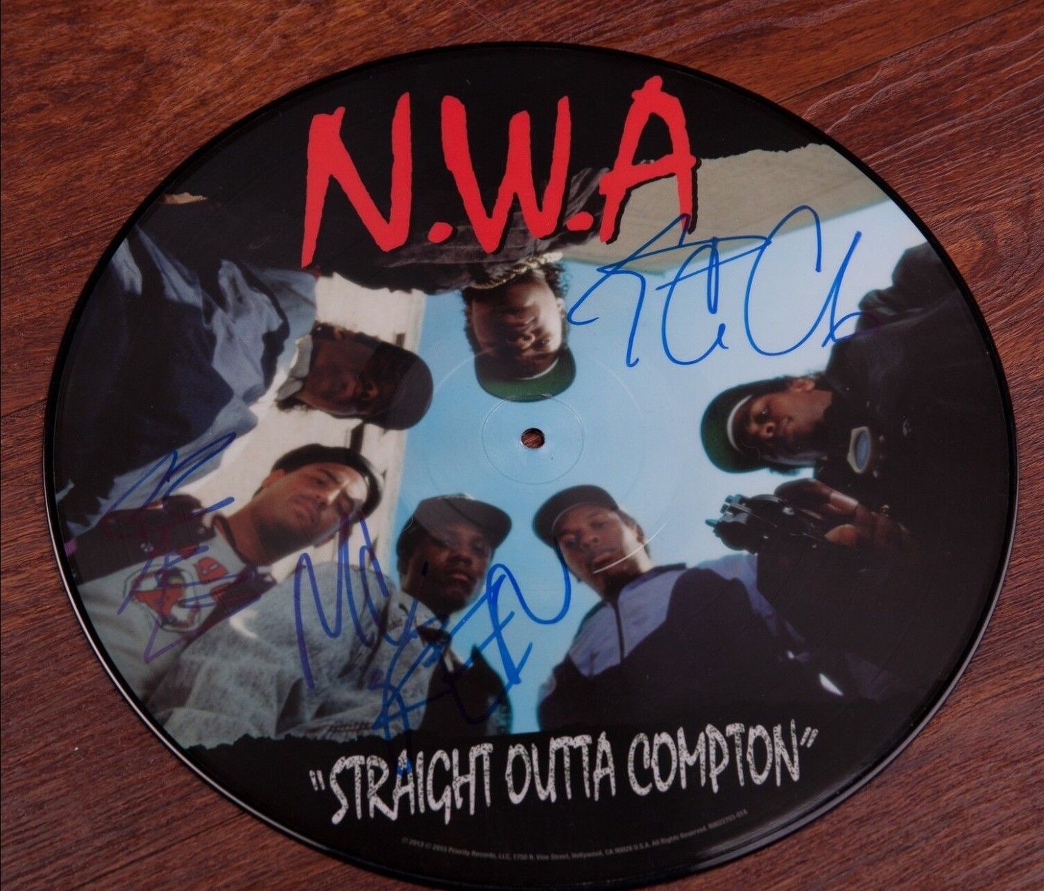 GFA Ice Cube DJ Yella MC Ren * N.W.A. * Signed Vinyl Record Laser Disc ADM COA