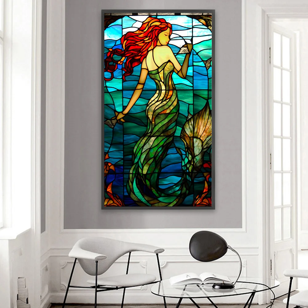 Full Of Diamonds Stained Glass Tree - Full AB Round Drill Diamond Painting  - 40*50CM(Picture)