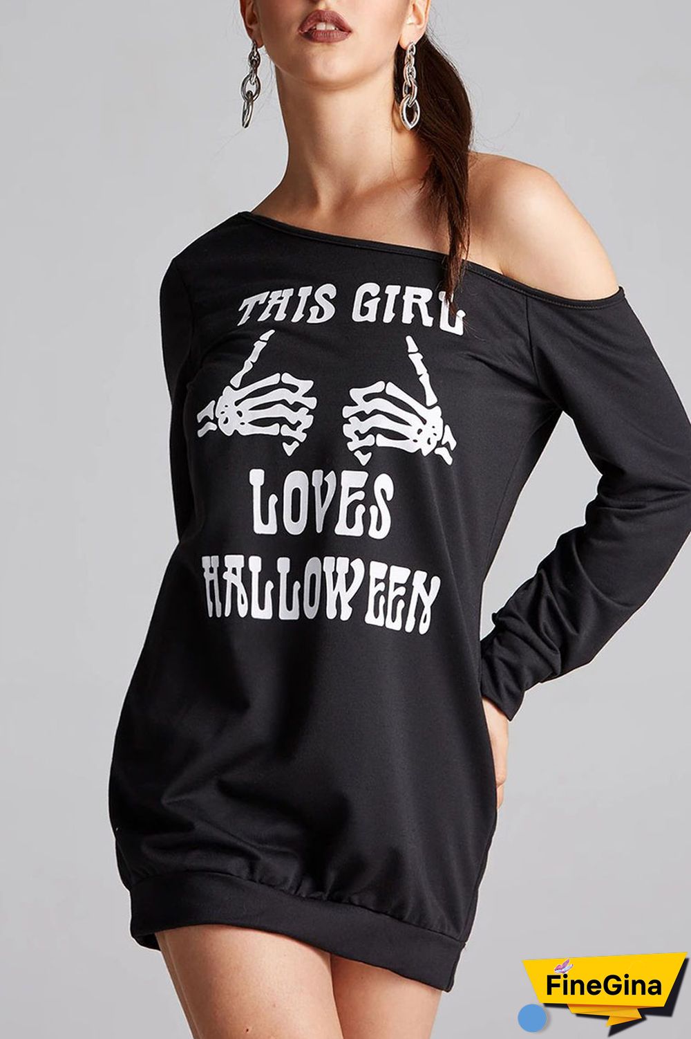 White Black Casual Street Print Patchwork O Neck Straight Dresses