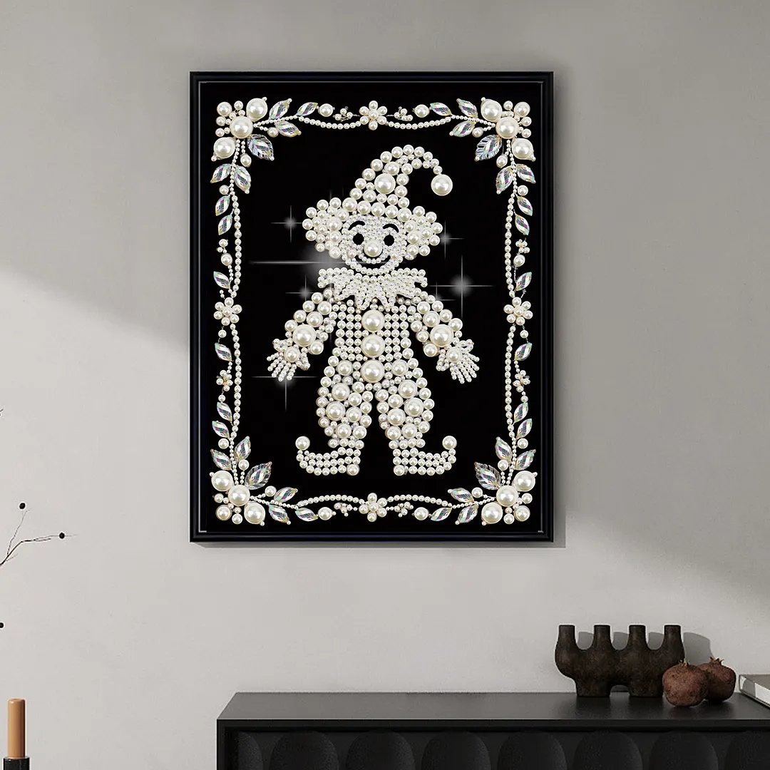 Clown Special Shaped DIY Partial Drill Diamond Art Pearl Painting Kit for Adults Beginners Home Decor Art Craft Pearl Diamond Painting 30x40cm