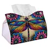 Dragonfly DIY PULeather Diamond Painting Tissue Box for Adults Beginners Decorative Diamond Art Paper Storage Holder for Living Room Bedroom Bathroom Table Decor