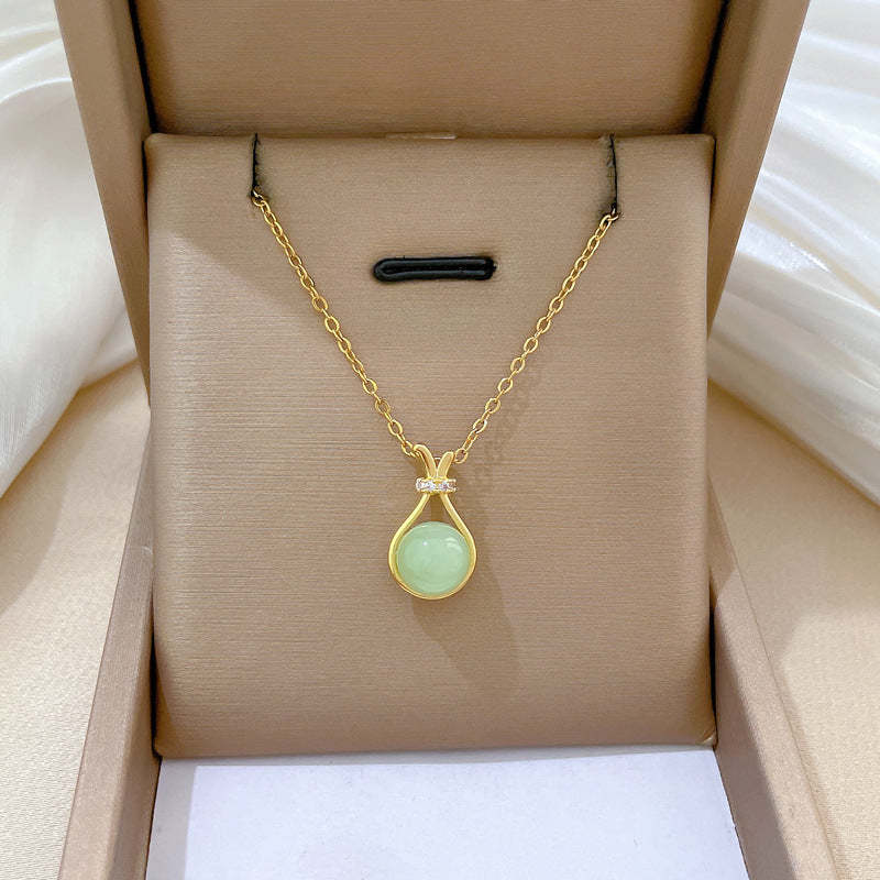 Simple Lucky Bag Full Of Diamonds Fashionable And Gorgeous Full Of Diamond Necklace Female Versatile Clavicle Chain Titanium Steel