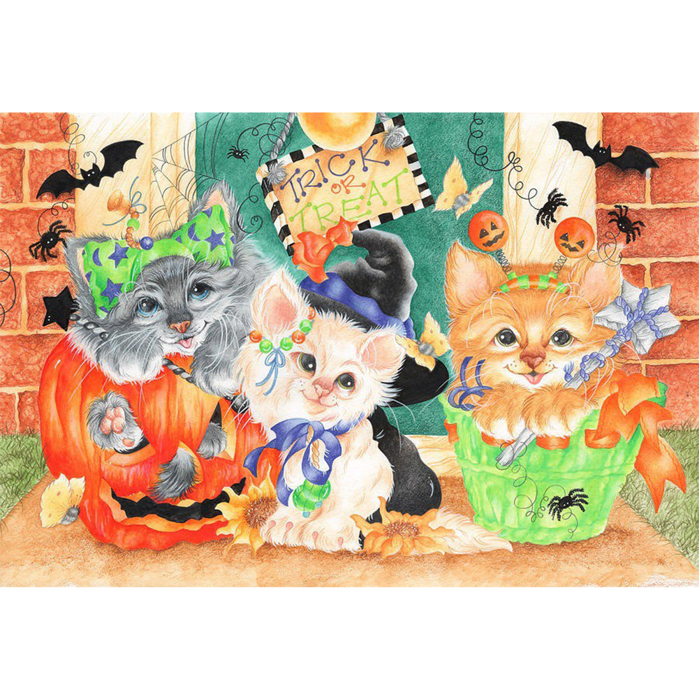 

Flower Tray Cat - Round Drill Diamond Painting - 40*30CM, 501 Original