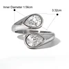 Waterdrop Zircon 18K Golden Silver Ring