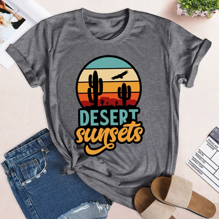 PSL-Nature Lover-Retro Desert Sunsets   T-shirt Tee -02892