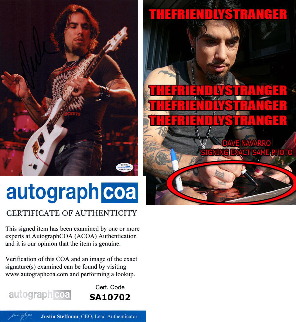 DAVE NAVARRO signed Autographed 8X10 Photo Poster painting EXACT PROOF Jane's Addiction ACOA COA