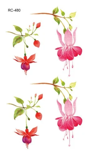 52 Kinds Watercolor Flora Lavender Waterproof Fake Tattoos Temporary Women Arm Chest Ankle Stickers Floral Body Art Tatto Flower