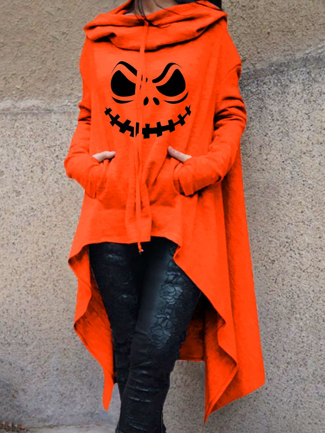 Funny Halloween Print  Hooded Long Sleeve Sweatshirt