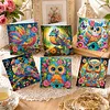 6pcs Diamond Painting Birds and Owls Greeting Card Kits with Envelopes for Family Friend Gifts