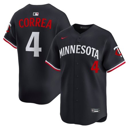 Men's Minnesota Twins #4 Carlos Correa  Navy Alternate Limited Jersey