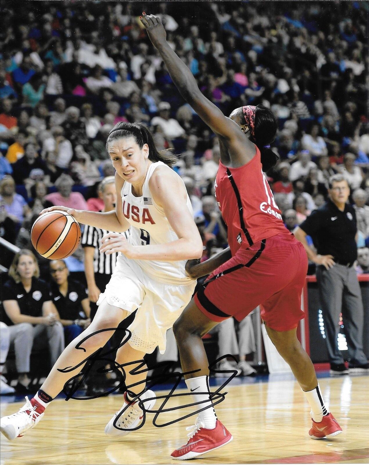 UCONN LADY HUSKIES BREANNA STEWART HAND SIGNED TEAM USA 8X10 Photo Poster painting W/COA