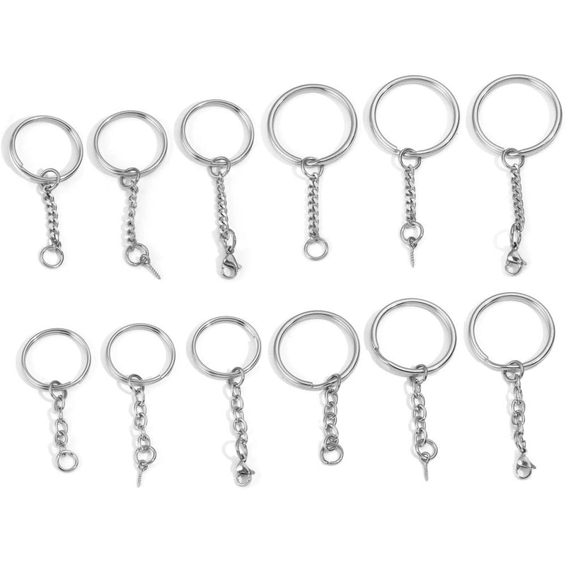 5 PCS/Package 25*35mm 30*35mm Stainless Steel Solid Color Polished Keychain Accessories