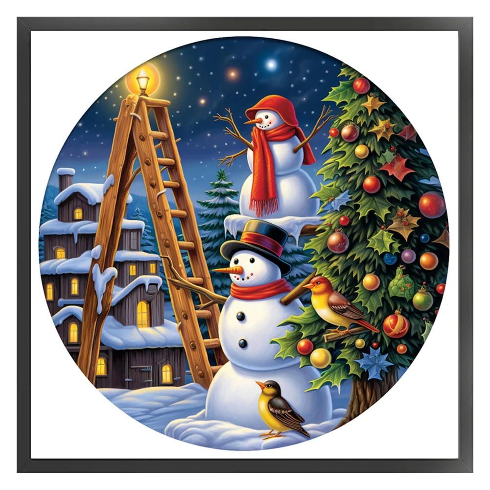 DIY Stamped Cross Stitch 11CT Full Embroidery 40*40cm - Christmas Snowman