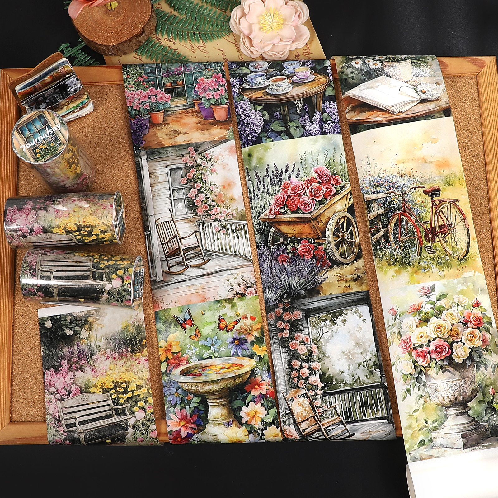 와시 테이프 - 80mm*199cm 빈티지 플라워 가든