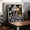 Special Shape Rhinestone Diamond Painting Kit(Black Gold Daisy Beauty)